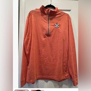 Orange Quarter-Zip Pullover with Logo Columbia Astros Large